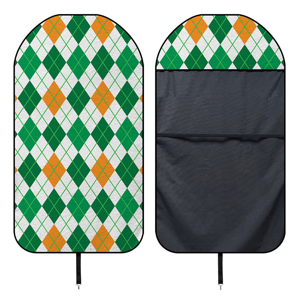 St Patrick's Day Argyle Pattern Print Waterproof Car Seat Cover