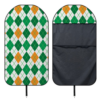 St Patrick's Day Argyle Pattern Print Waterproof Car Seat Cover