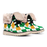 St Patrick's Day Argyle Pattern Print Winter Boots