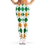 St Patrick's Day Argyle Pattern Print Women's Leggings