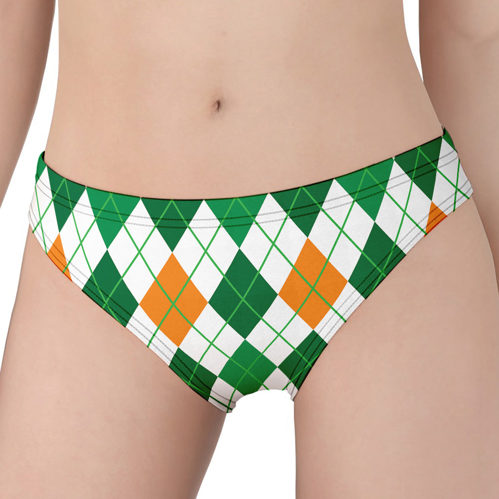 St Patrick's Day Argyle Pattern Print Women's Panties