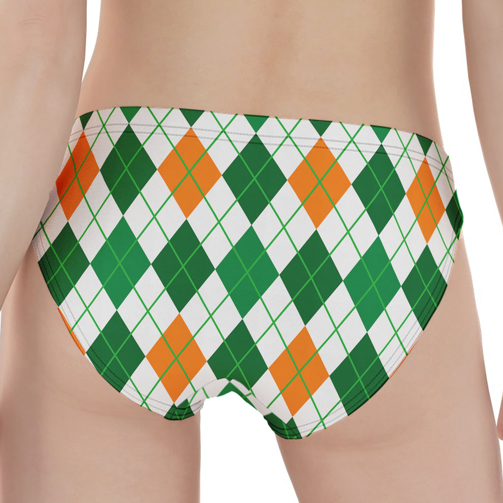 St Patrick's Day Argyle Pattern Print Women's Panties