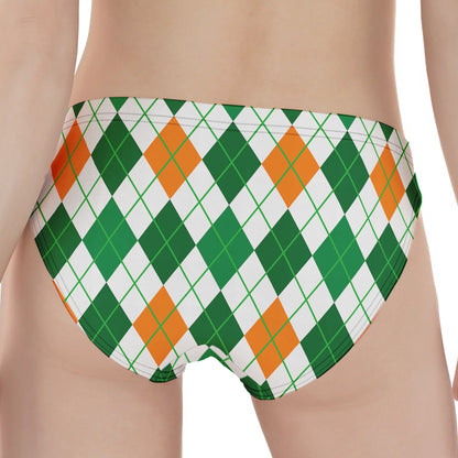 St Patrick's Day Argyle Pattern Print Women's Panties