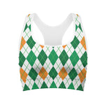 St Patrick's Day Argyle Pattern Print Women's Sports Bra