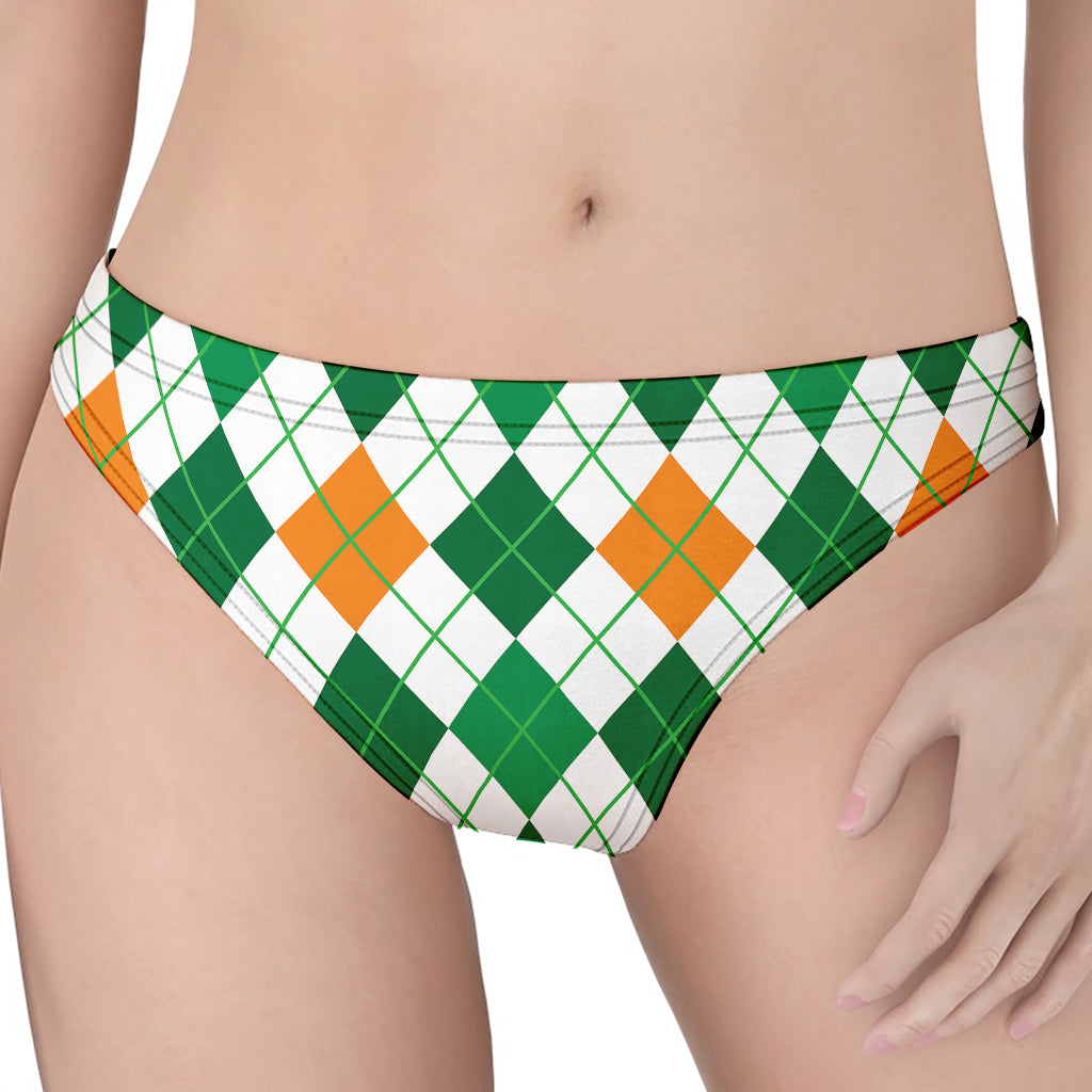 St Patrick's Day Argyle Pattern Print Women's Thong