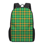 St. Patrick's Day Buffalo Check Print 17 Inch Backpack