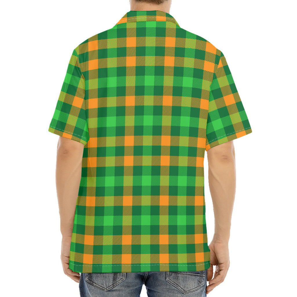 St. Patrick's Day Buffalo Check Print Aloha Shirt