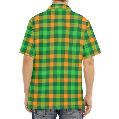 St. Patrick's Day Buffalo Check Print Aloha Shirt