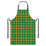 St. Patrick's Day Buffalo Check Print Bib Apron With Pocket