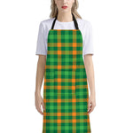 St. Patrick's Day Buffalo Check Print Bib Apron With Pocket