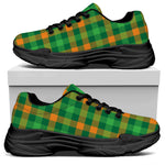 St. Patrick's Day Buffalo Check Print Black Chunky Shoes