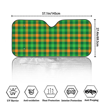 St. Patrick's Day Buffalo Check Print Car Windshield Sun Shade