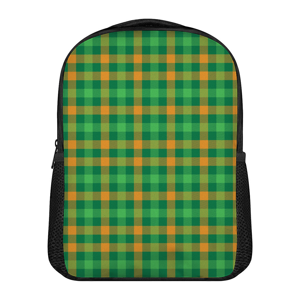 St. Patrick's Day Buffalo Check Print Casual Backpack