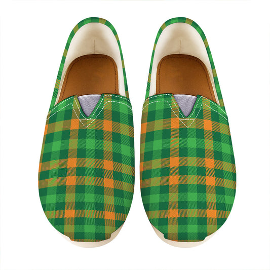 St. Patrick's Day Buffalo Check Print Casual Shoes