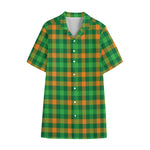St. Patrick's Day Buffalo Check Print Cotton Hawaiian Shirt
