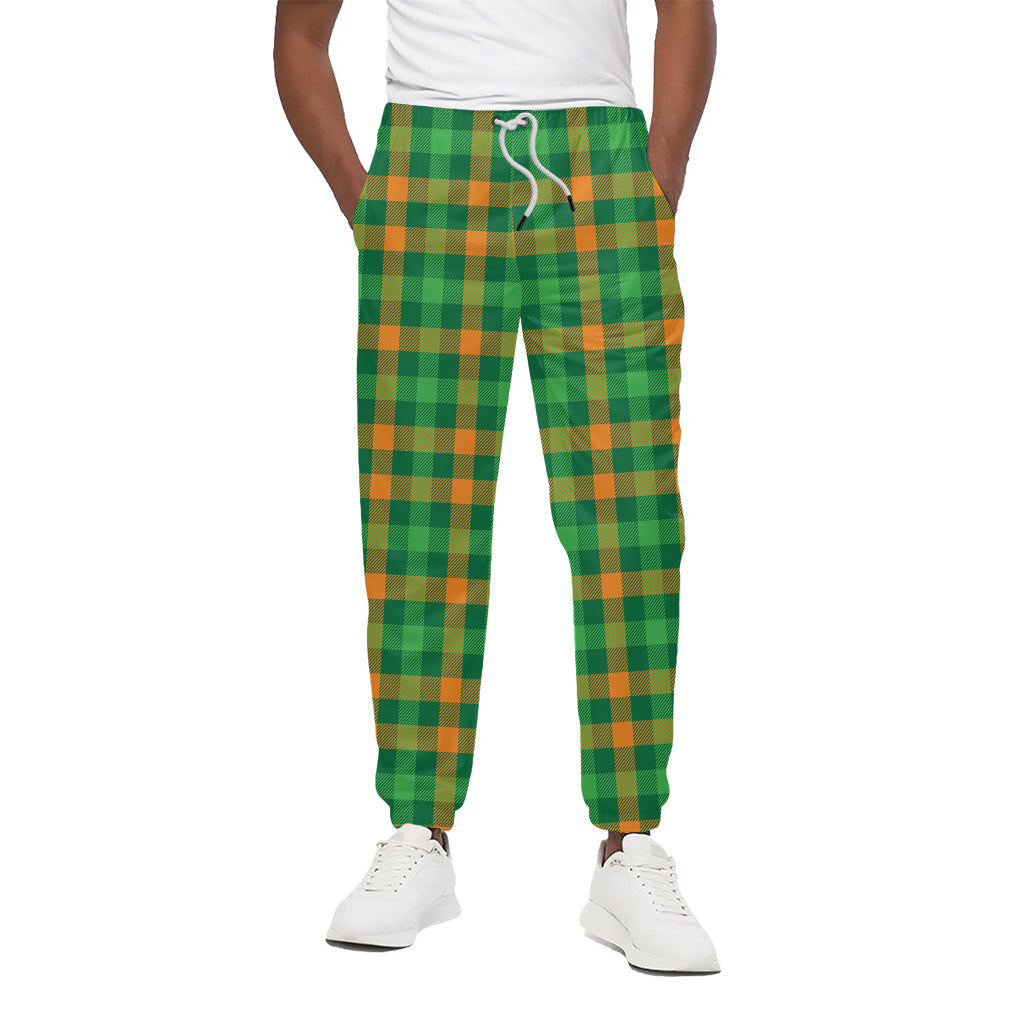 St. Patrick's Day Buffalo Check Print Cotton Pants