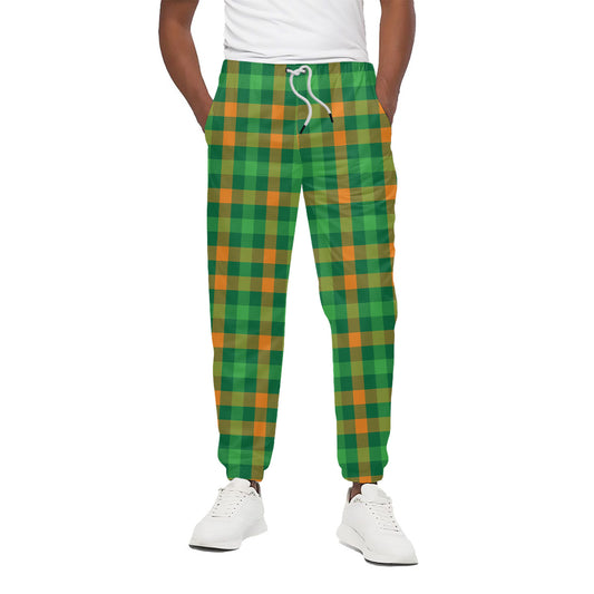 St. Patrick's Day Buffalo Check Print Cotton Pants