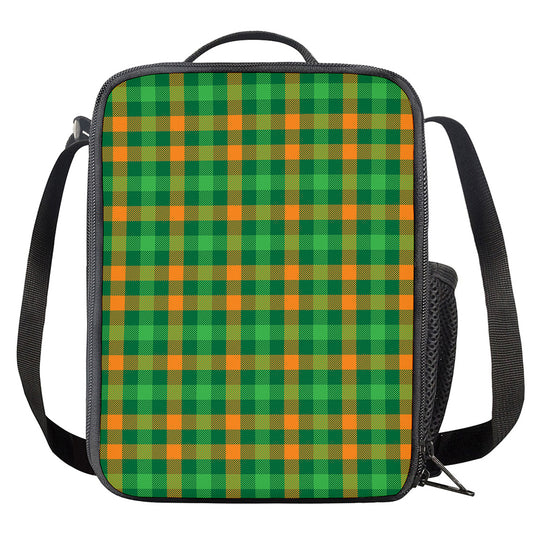 St. Patrick's Day Buffalo Check Print Crossbody Lunch Bag