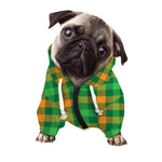 St. Patrick's Day Buffalo Check Print Dog Zip Up Hoodie