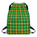 St. Patrick's Day Buffalo Check Print Drawstring Backpack
