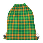 St. Patrick's Day Buffalo Check Print Drawstring Bag