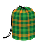 St. Patrick's Day Buffalo Check Print Drawstring Makeup Bag