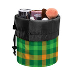 St. Patrick's Day Buffalo Check Print Drawstring Makeup Bag