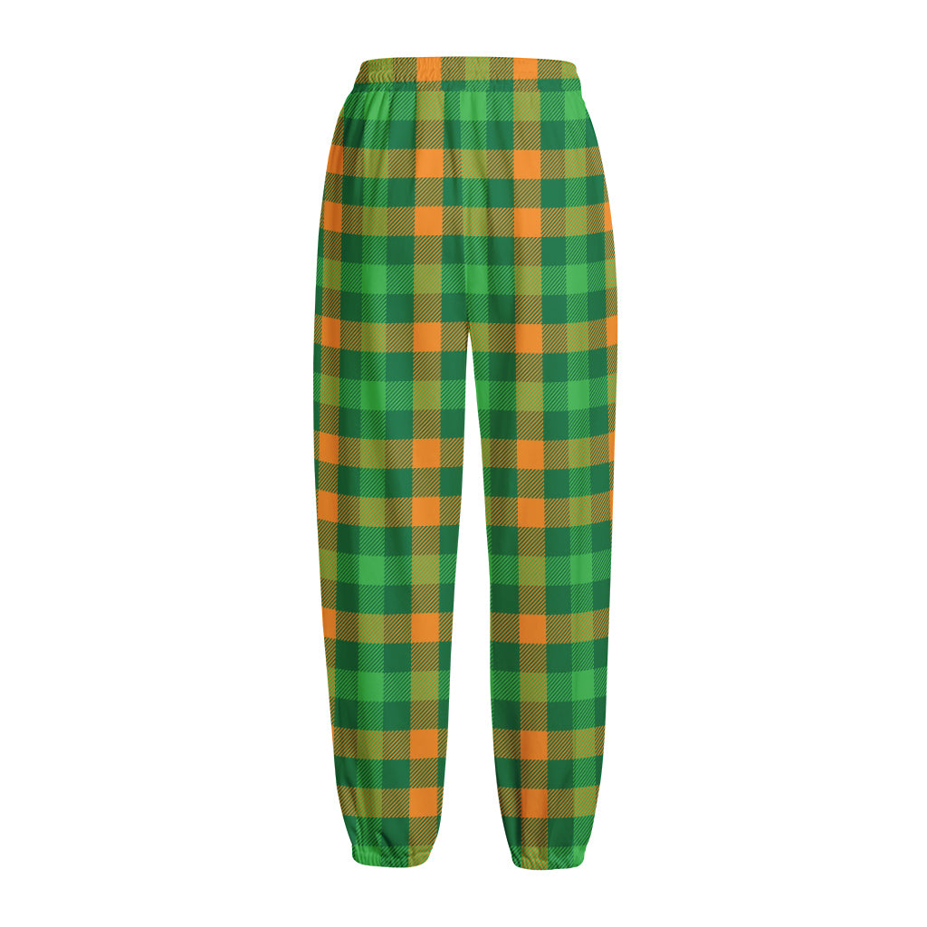 St. Patrick's Day Buffalo Check Print Fleece Lined Knit Pants