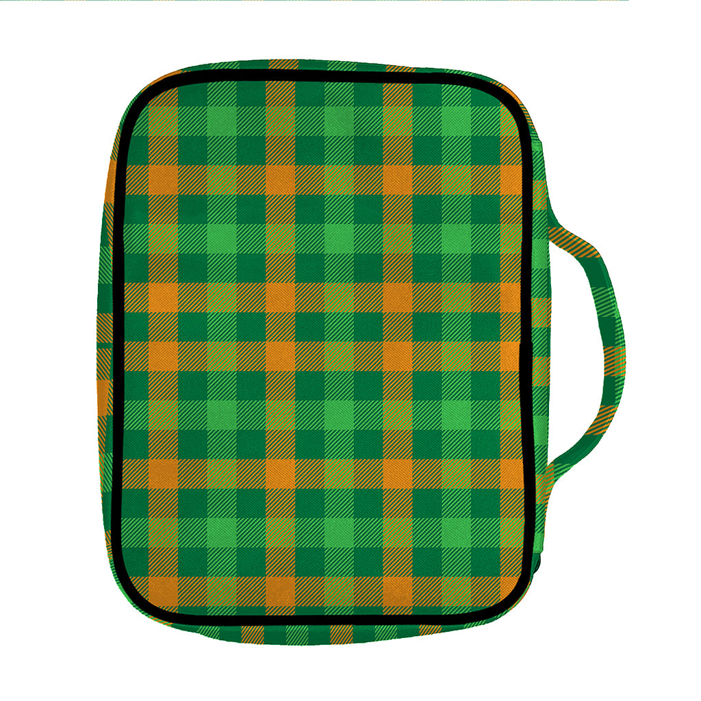 St. Patrick's Day Buffalo Check Print Front Pocket Bible Bag