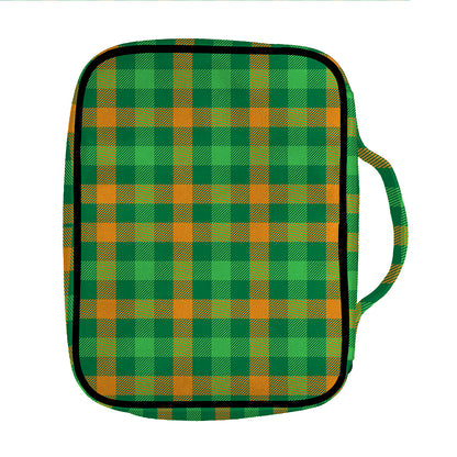 St. Patrick's Day Buffalo Check Print Front Pocket Bible Bag