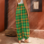 St. Patrick's Day Buffalo Check Print Harem Pants