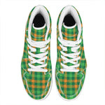 St. Patrick's Day Buffalo Check Print High Top Leather Sneakers