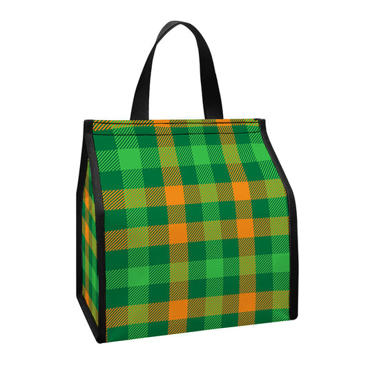 St. Patrick's Day Buffalo Check Print Insulated Lunch Tote