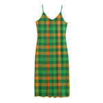 St. Patrick's Day Buffalo Check Print Jersey Midi Cami Dress