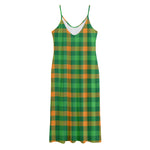 St. Patrick's Day Buffalo Check Print Jersey Midi Cami Dress