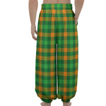 St. Patrick's Day Buffalo Check Print Lantern Pants