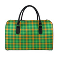 St. Patrick's Day Buffalo Check Print Leather Duffel Bag