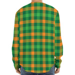 St. Patrick's Day Buffalo Check Print Long Sleeve Baseball Jersey