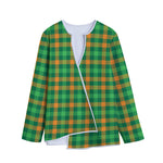 St. Patrick's Day Buffalo Check Print Long Sleeve Short Coat