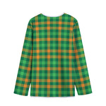 St. Patrick's Day Buffalo Check Print Long Sleeve Short Coat