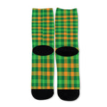St. Patrick's Day Buffalo Check Print Long Socks