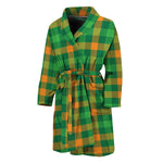 St. Patrick's Day Buffalo Check Print Men's Bathrobe