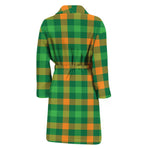 St. Patrick's Day Buffalo Check Print Men's Bathrobe