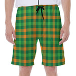 St. Patrick's Day Buffalo Check Print Men's Beach Shorts