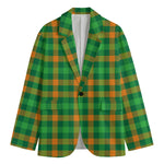 St. Patrick's Day Buffalo Check Print Men's Blazer