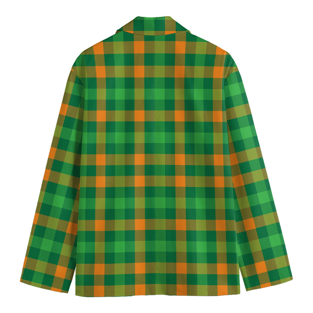 St. Patrick's Day Buffalo Check Print Men's Blazer