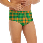 St. Patrick's Day Buffalo Check Print Men's Briefs