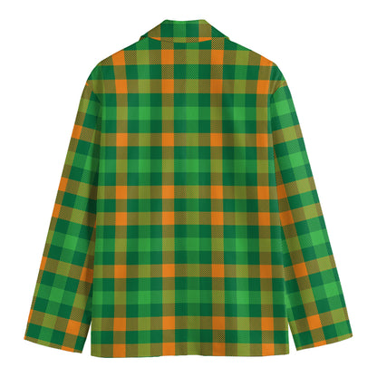 St. Patrick's Day Buffalo Check Print Men's Cotton Blazer