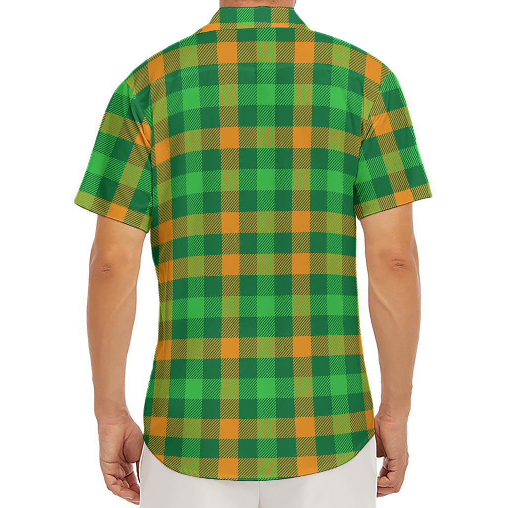 St. Patrick's Day Buffalo Check Print Men's Deep V-Neck Shirt
