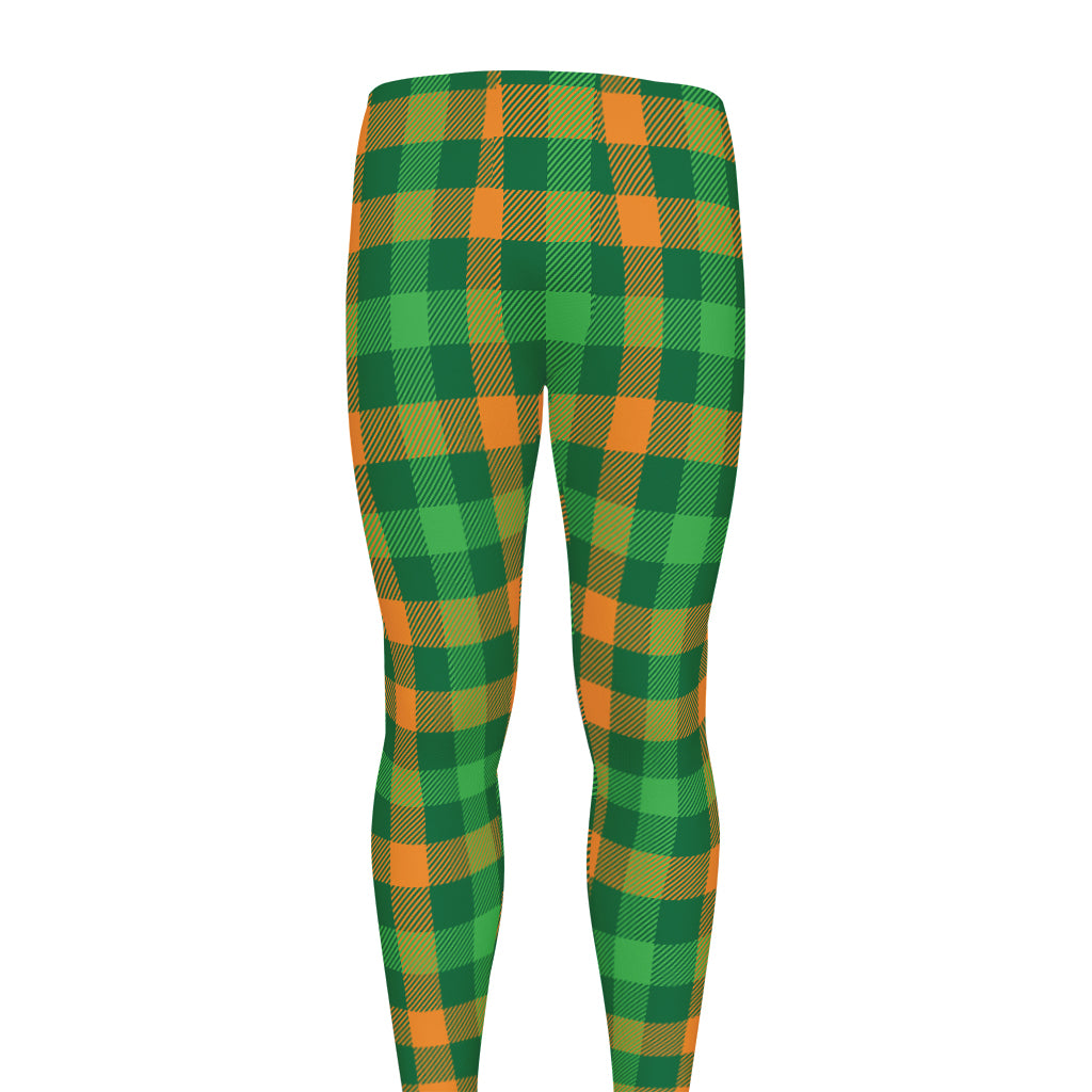 St. Patrick's Day Buffalo Check Print Men's leggings